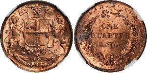 1/4 Anna British Raj (1858-1947) Copper 