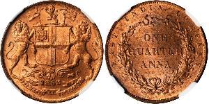 1/4 Anna British Raj (1858-1947) Copper 
