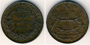 1/4 Anna British Raj (1858-1947) Copper 