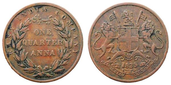 1/4 Anna British Raj (1858-1947) Copper 