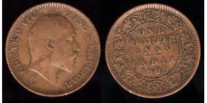 1/4 Anna Raj britannique (1858-1947) Cuivre 