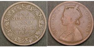 1/4 Anna Raj britannique (1858-1947) Cuivre Victoria (1819 - 1901)