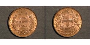 1/4 Anna Raj britannique (1858-1947) Cuivre 
