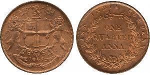 1/4 Anna Raj britannique (1858-1947) Cuivre 