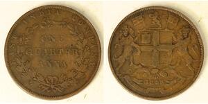 1/4 Anna Raj britannique (1858-1947) Cuivre 