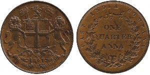 1/4 Anna Raj britannique (1858-1947) Cuivre 