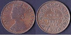1/4 Anna 英属印度 (1858 - 1947)  维多利亚 (英国君主)