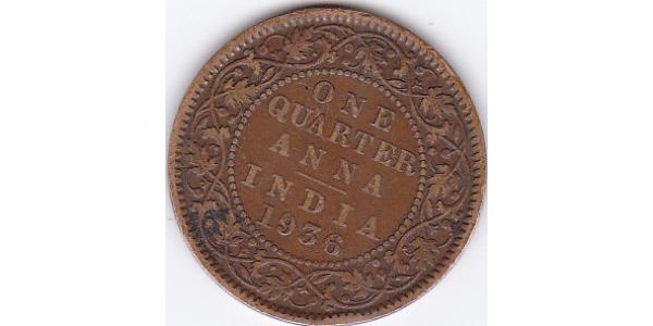 1/4 Anna 英属印度 (1858 - 1947)  乔治五世  (1865-1936)