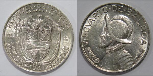 1/4 Balboa Panamá Argento Vasco Núñez de Balboa (1475 – 1519)