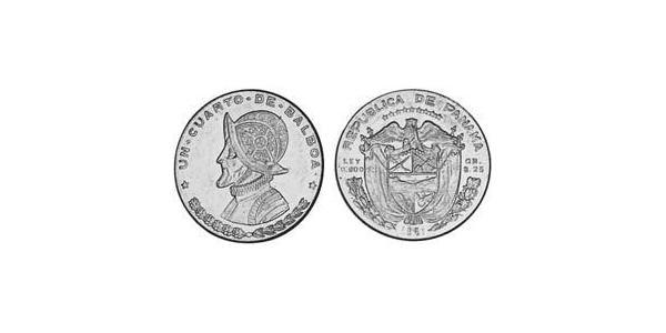 1/4 Balboa Panamá Plata Vasco Núñez de Balboa (1475 – 1519)