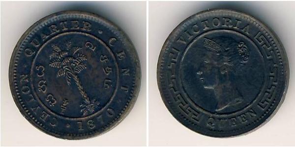 1/4 Cent Sri Lanka/Ceylon Copper Victoria (1819 - 1901)