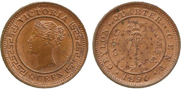 1/4 Cent Sri Lanka/Ceylon Copper Victoria (1819 - 1901)