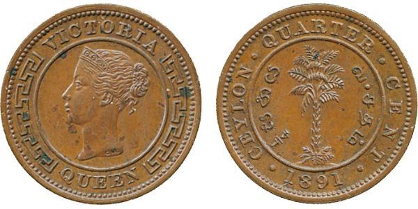1/4 Cent Sri Lanka/Ceylon Copper Victoria (1819 - 1901)