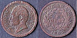 1/4 Cent Sarawak Cuivre 