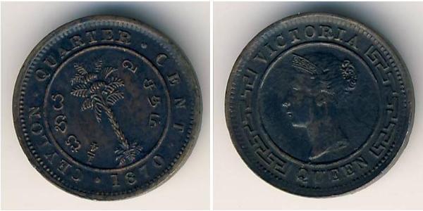 1/4 Cent Sri Lanka Cuivre Victoria (1819 - 1901)