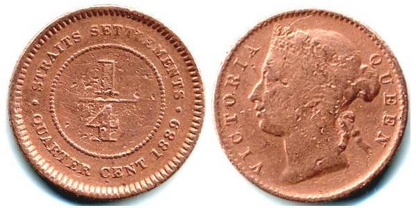 1/4 Cent Straits Settlements (1826 - 1946) Kupfer 