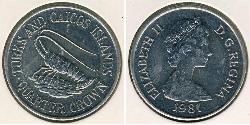 1/4 Corona Turks e Caicos Rame/Nichel Elisabetta II (1926-2022)