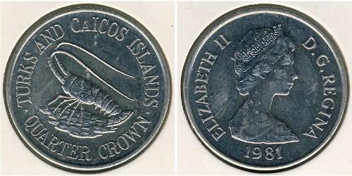 1/4 Corona Turks e Caicos Rame/Nichel Elisabetta II (1926-2022)