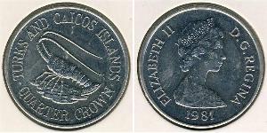 1/4 Crown Turks and Caicos Islands Copper/Nickel Elizabeth II (1926-2022)