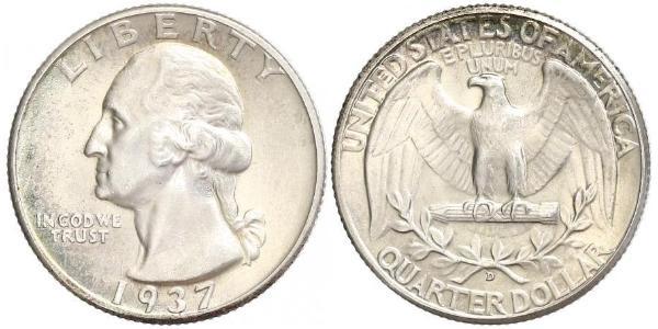 1/4 Dollar USA (1776 - ) Copper/Nickel George Washington