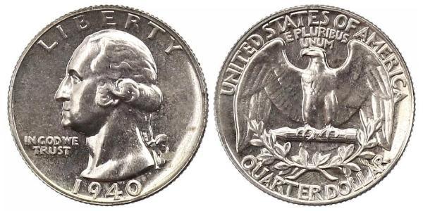 1/4 Dollar USA (1776 - ) Copper/Nickel George Washington