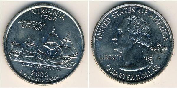 1/4 Dollar USA (1776 - ) Copper/Nickel George Washington