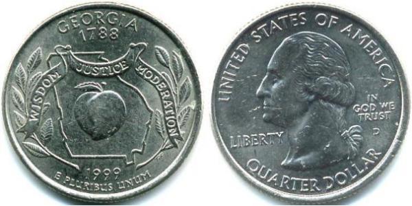 1/4 Dollar USA (1776 - ) Copper/Nickel George Washington