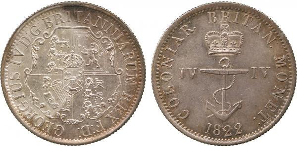 1/4 Dollar Britisch-Indien (1858-1947) Silber Georg IV (1762-1830)