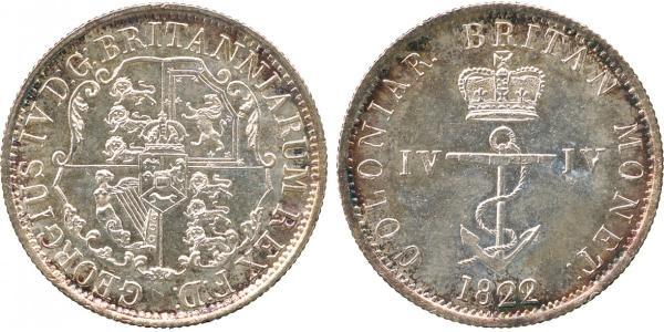 1/4 Dollar Britisch-Indien (1858-1947) Silber Georg IV (1762-1830)