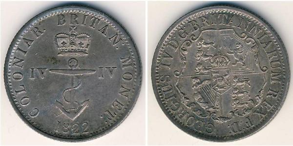 1/4 Dollar Britisch-Indien (1858-1947) Silber Georg IV (1762-1830)