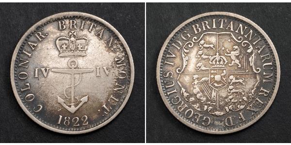 1/4 Dollar British Raj (1858-1947) Silver George IV (1762-1830)