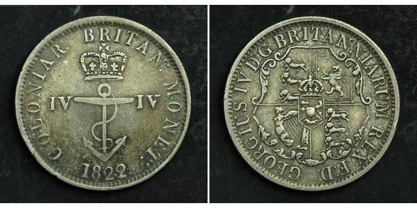 1/4 Dollar British Raj (1858-1947) Silver George IV (1762-1830)