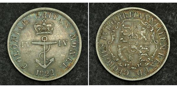 1/4 Dollar British Raj (1858-1947) Silver George IV (1762-1830)