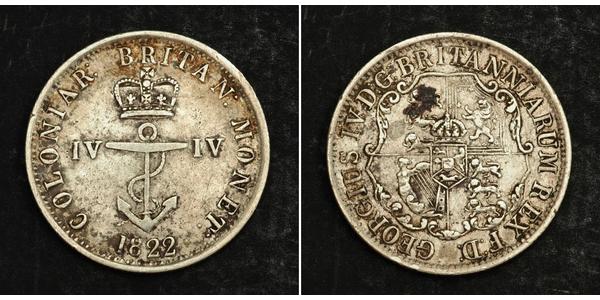 1/4 Dollar British Raj (1858-1947) Silver George IV (1762-1830)