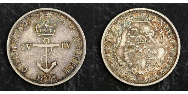 1/4 Dollar 英属印度 (1858 - 1947) 銀 喬治四世 (1762-1830)