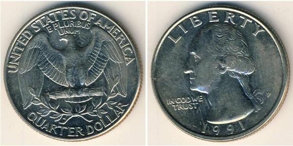 1/4 Dollar 美利堅合眾國 (1776 - ) 銅/镍 乔治·华盛顿