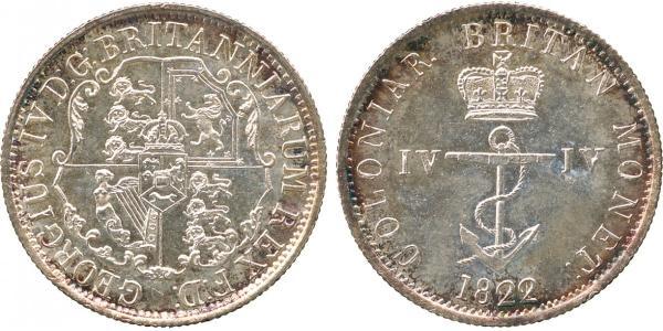 1/4 Dollaro Raj Britannico (1858-1947) Argento Giorgio IV (1762-1830)