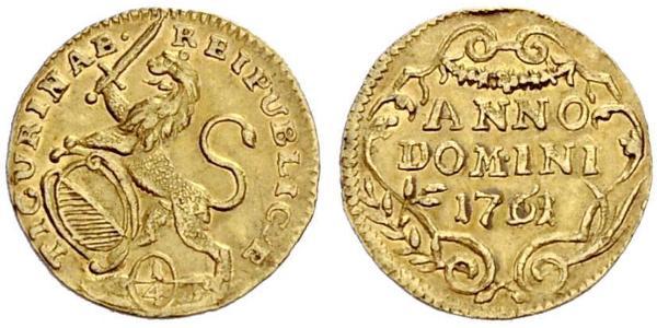 1/4 Ducat Schweiz Gold 