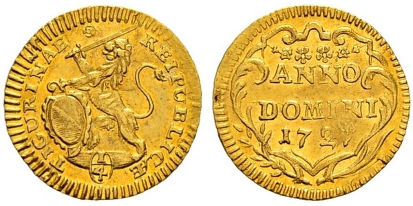 1/4 Ducat Schweiz Gold 