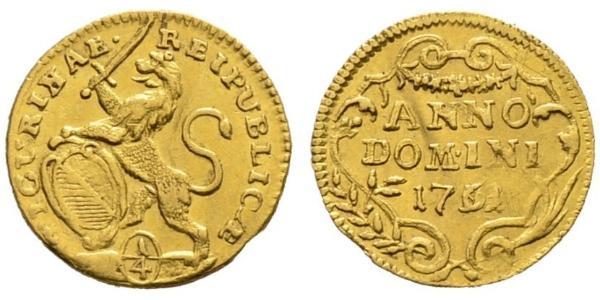 1/4 Ducat Schweiz Gold 