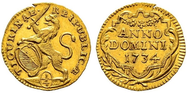 1/4 Ducat Schweiz Gold 