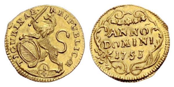 1/4 Ducat 瑞士 金 