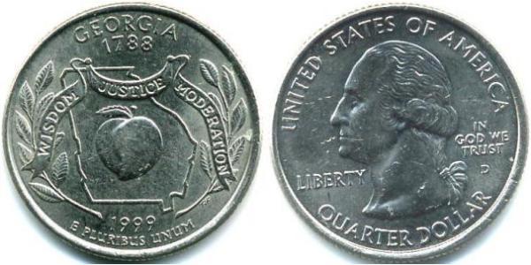 1/4 Dólar Estados Unidos de América (1776 - ) Níquel/Cobre George Washington