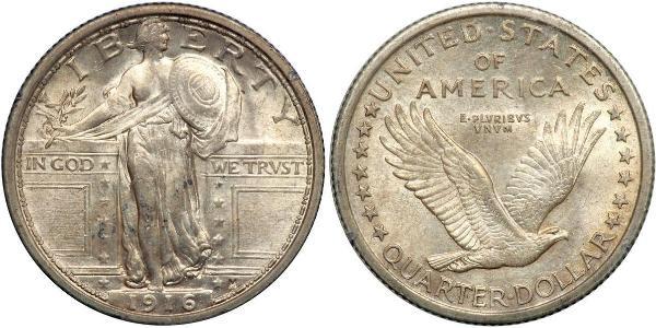 1/4 Dólar Estados Unidos de América (1776 - ) Plata 