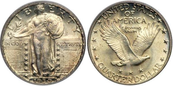 1/4 Dólar Estados Unidos de América (1776 - ) Plata 