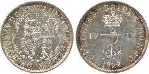 1/4 Dólar Raj Británico (1858-1947) Plata Jorge IV (1762-1830)