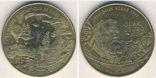 1/4 Euro French Fifth Republic (1958 - ) Brass 