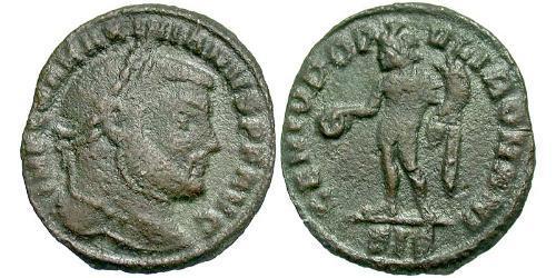 1/4 Follis Imperio romano (27BC-395) Bronce Maximiano (250-310)