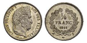 1/4 Franc Monarchie de Juillet (1830-1848) Argent Louis-Philippe I (1773 -1850)