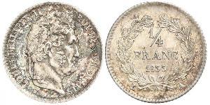 1/4 Franc Monarchie de Juillet (1830-1848) Argent Louis-Philippe I (1773 -1850)